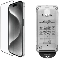 Guess BP Rhinestone 2in1 apsauginio stiklo ir kameros lęšio rinkinys iPhone 16 Pro Max - auksinis