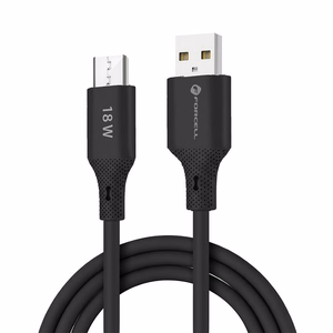 Kabelis FORCELL F-ENERGY C341 USB A į Micro USB QC3.0 2,4A 18W Silikoninis 1 m juodas (m)