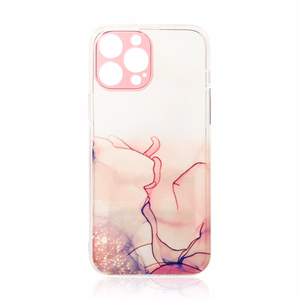 Marmurinis dėklas iPhone 12 Pro gelinis rožinis