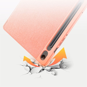 Dux Ducis Domo ekologiškos odos dėklas su stovu Samsung Tab S9 FE+ - rožinis
