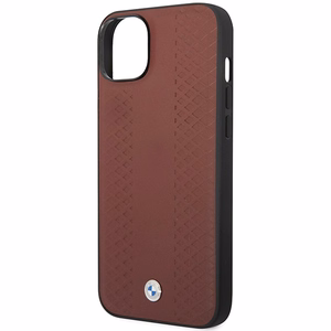 Dėklas telefonui BMW BMHCP14S22RFGR iPhone 14 6.1 - raudonas odinis diamantinio rašto