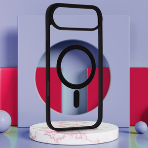 Akrilinis spalvotas magnetinis dėklas telefonui Iphone 17 Air juodas