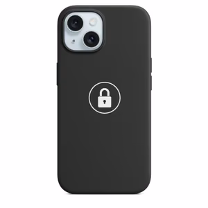 Telefono dėklas „Silicone Case v2", skirtas iPhone 15, juodas, su dėžute
