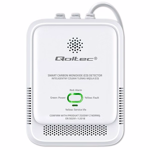 Qoltec 52576 anglies monoksido daviklis | CO detektorius | 85dB signalizacija | LED