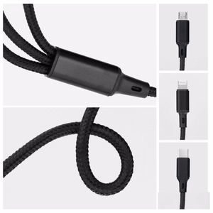 Kabelis 3in1 Type C į Lightning / Type C / Micro USB 2,4A C171 1,2 m juodas