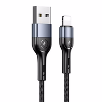 USAMS Pintas laidas U55 2A lightning juodas 1m SJ448USB01 (US-SJ448)