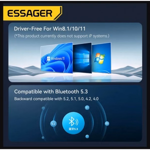 Adapteris Essager Bei juodas (USB / Bluetooth 5.3)