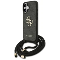 "Guess 4G Big Logo Cord Stap Crossbody" dėklas iPhone 17 - juodas