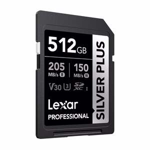 „Lexar Professional SILVER PLUS“ SDXC 512 GB atminties kortelė