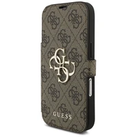 Guess Book 4G Metal Logo dėklas telefonui iPhone 17 Pro - rudas
