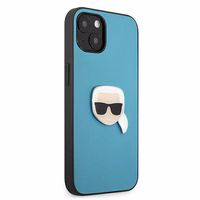 Karl Lagerfeld Odinis Ikonik Karl's Head Metalinis dėklas iPhone 13 mini - mėlynas