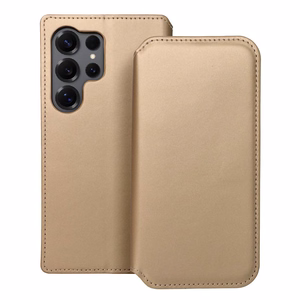 DUAL POCKET knygos dėklas SAMSUNG S25 Ultra auksinis