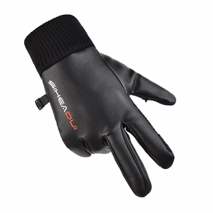 Men's insulated, anti-slip telephone gloves - black