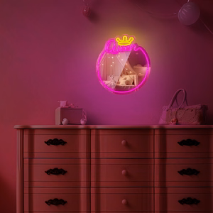 Neon MIRROR LED QUEEN warm baltas rožinis FMNE04 Forever Light