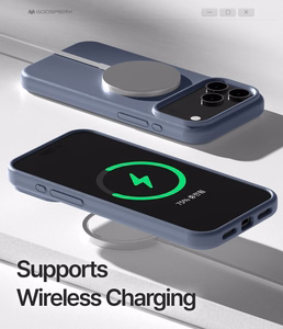 Dėklas Mercury Pure Magsafe Silicon Case Apple iPhone 17 Pro levandos pilka