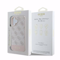 Guess 4G Bottom Stripe dėklas telefonui iPhone 16 - rožinis