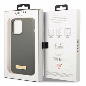 Guess GUHMP13XSPLG iPhone 13 Pro Max 6.7" pilkas/pilkas kietas dėklas Silikoninis logotipas Magnetinis