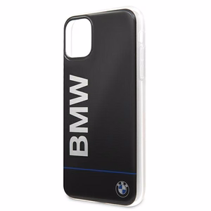 BMW Signature spausdintas logotipas dėklas iPhone 11 Pro Max - juodas