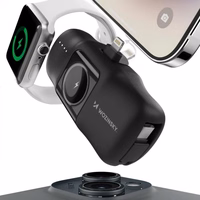 Power Bank Wozinsky "WF16-YLS" juodas (belaidis įkrovimas 15W) + integruota Type-C jungtis