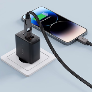 "Acefast" C13-04 USB-C - USB-A / USB-C kabelis 480Mb/s 3A 1,2 m - juodas