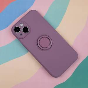Dėklas telefonui su piršto laikikliu iPhone 15 Pro 6,1" šviesiai violetinės spalvos