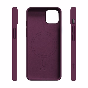 Etteri Silicone Mag dėklas, skirtas iPhone 15 6,1 col., tamsios vyšnių spalvos