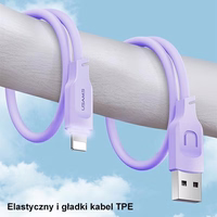 USAMS Laidas lightning 2,4A 1,2m Fast Charging Lithe Series violetinis SJ565USB03 (US-SJ565)