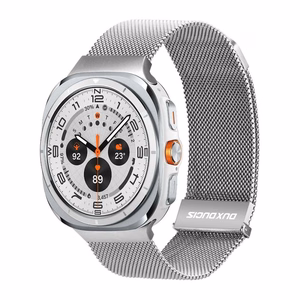 DUX DUCIS laikrodžio dirželis MILANESE nerūdijančio plieno magnetinis 47 mm sidabro spalvos