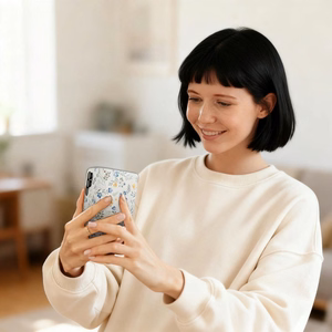 Tech-Protect piniginės tipo dėklas telefonui Samsung Galaxy A26 5G / A17 4G / 5G - su ramunėmis ir lapais