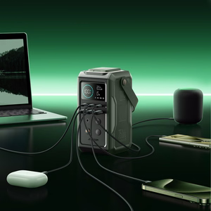 Išorinė baterija Joyroom JR-PBF10 75000mAh 100W 3x USB-C 3x USB-A su sulankstoma žibintuvėliu ir rankena (žalia)