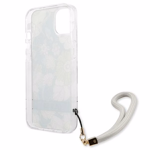 Guess GUHCP13SHFLSN iPhone 13 mini 5.4" žalias kietasis dėklas su gėlių dirželiu