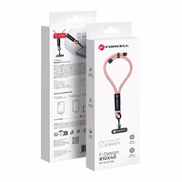 FORCELL F-DESIGN R10X40 riešo telefono virvelė su reguliuojamu ilgiu (maks. 20cm kilpoje) rožinė balta