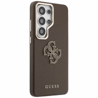 Guess dėklas Grained Big 4G Metal Logo skirtas Samsung Galaxy S26 Ultra rudas