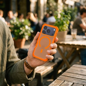 Case for iPhone 17 Pro Max / 18 Pro Max (low camera edge) Forcell F-Protect BumperX Premium compatible with MagSafe orange