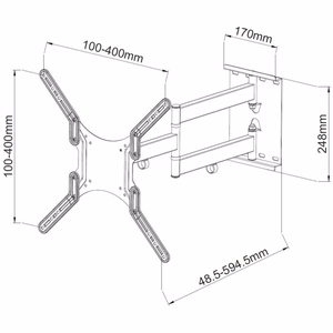 Techly ICA-PLB 136M televizoriaus laikiklis 139,7 cm (55") Juoda