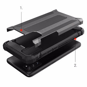 Hibridinis šarvuotas dėklas tvirtas Samsung Galaxy A03s juodas