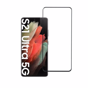 Apsauginis stiklas Blue Star - SAMSUNG Galaxy S21 Ultra pilnas paviršius (pilnas klijavimas/draugiškas dėklui) - juodas Apsauginis stiklas Blue Star