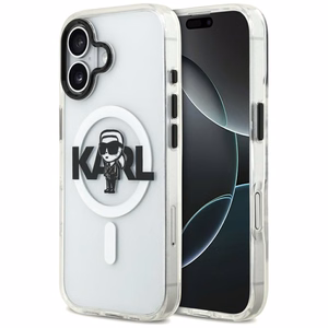 Karl Lagerfeld IML Karl Sketch Logo Magnetinis dėklas telefonui iPhone 17 - permatomas