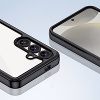 Kosmoso dėklas Samsung Galaxy S25 Edge su lanksčiu rėmu - juodas