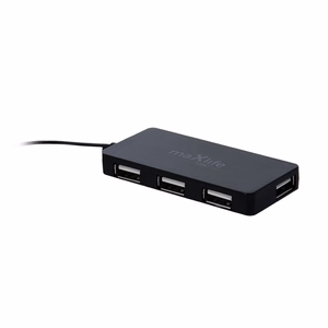 Maxlife Namų biuro USB 2.0 šakotuvas USB - 4x USB 0,15 m juodas + kabelis 1,5 m