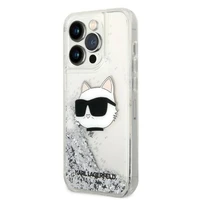 Karl Lagerfeld KLHCP14LLNHCCS iPhone 14 Pro 6.1" kietasis dėklas sidabrinis/sidabrinis Blizgus Choupette Head