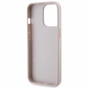 Guess GUHCP13LP4TDSCPP dėklas iPhone 13 Pro / 13 - rožinis kryžminis 4G metalinis logotipas