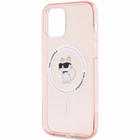 Karl Lagerfeld IML Choupette Magnetinis dėklas iPhone 12/12 Pro - rožinis