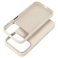 Dėklas skirtas iPhone 15 Forcell F-Protect Frame Premium suderinamas su Magsafe senovinė balta
