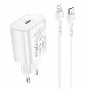 Įkroviklis Hoco N22 25W USB-C + USB-C to Lightning cable 1.0m baltas