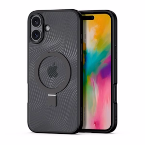 Dux Ducis Aimo Mag dėklas su MagSafe ir stovu iPhone 16 - juodas
