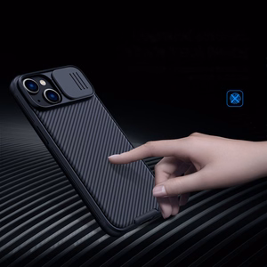 Nillkin CamShield Pro Magnetinis dėklas iPhone 14 Plus dėklas su kameros apsauga juodas (su MagSafe)
