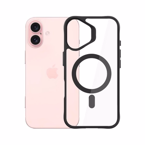 3mk Satin Armor MagCase su MagSafe iPhone 16 Plus - skaidrus su juodu rėmeliu