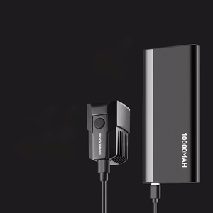 Rockbros RHL1600 priekinis dviračio žibintas, 1600lm su išoriniu USB-C maitinimo šaltiniu – spalva: juoda