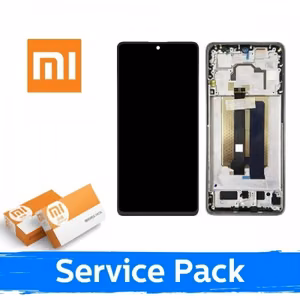LCD ekranas suderinamas su Xiaomi Poco X6 Pro 5G su rėmeliu / juodas / (Service Pack)